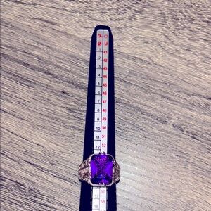 Purple gemstone silver color ring